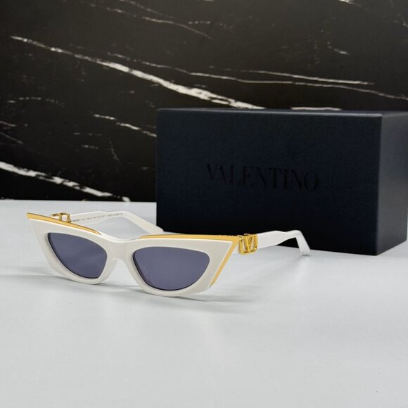 NEW VALENTINO V-GOLDCUT-I WHITE WOMEN  SUNGLASSES VALENTINO VLS-113D - Picture 2 of 12
